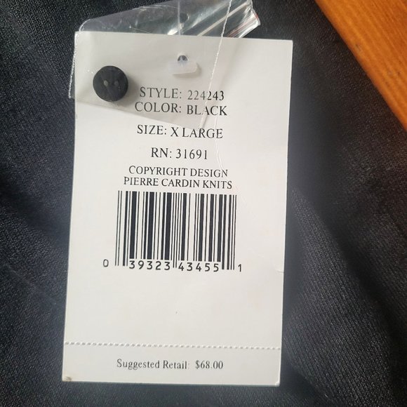 NWT Silk Black Beaded Cardigan Pierre Cardin, sz L-XL - Picture 5 of 10